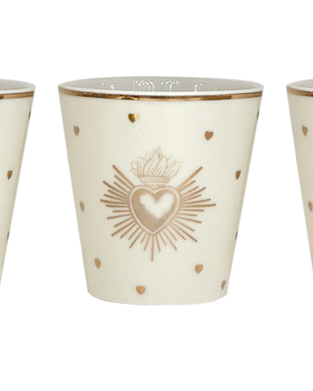 Tasse coeurs ex-voto dorés
