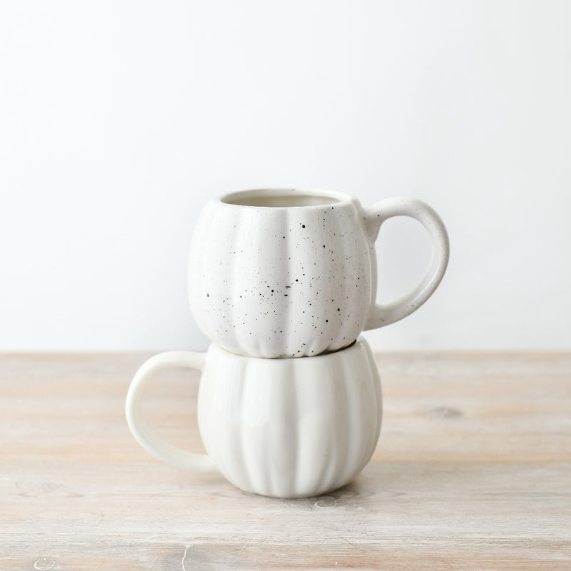 White pumpkin mug