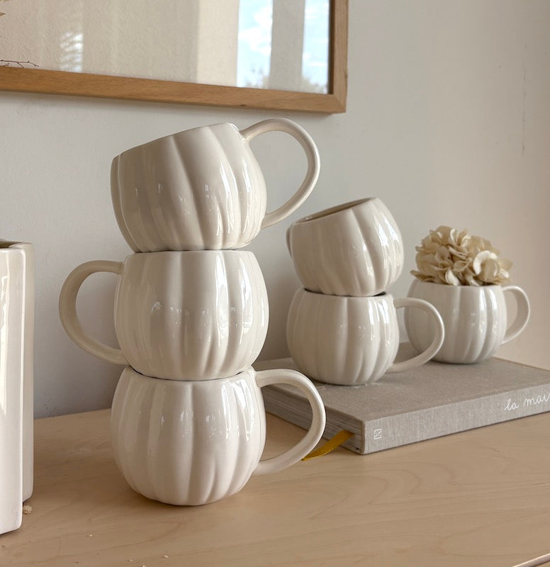 White pumpkin mug