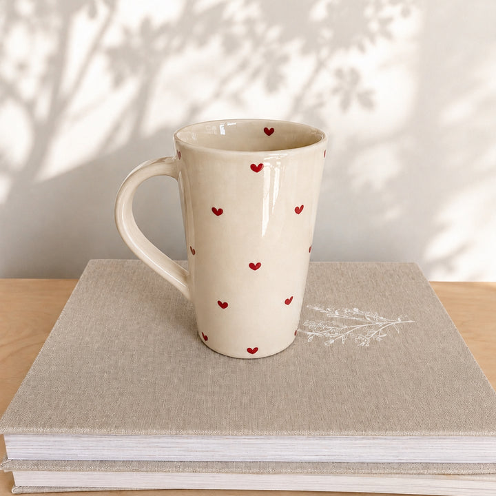 Mug XL avec motif de coeurs rouges - fabriqué en France