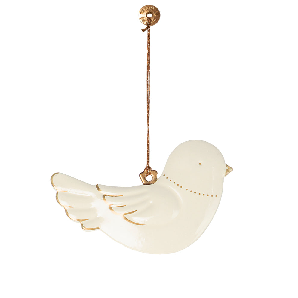 Oiseau blanc et doré Maileg
