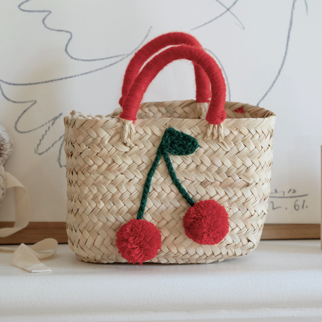 Palm leaf cherry basket