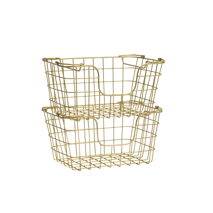 Madam Stoltz Metal Stackable Basket M