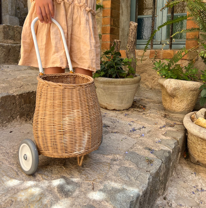 Panier Roulettes Enfant en rotin