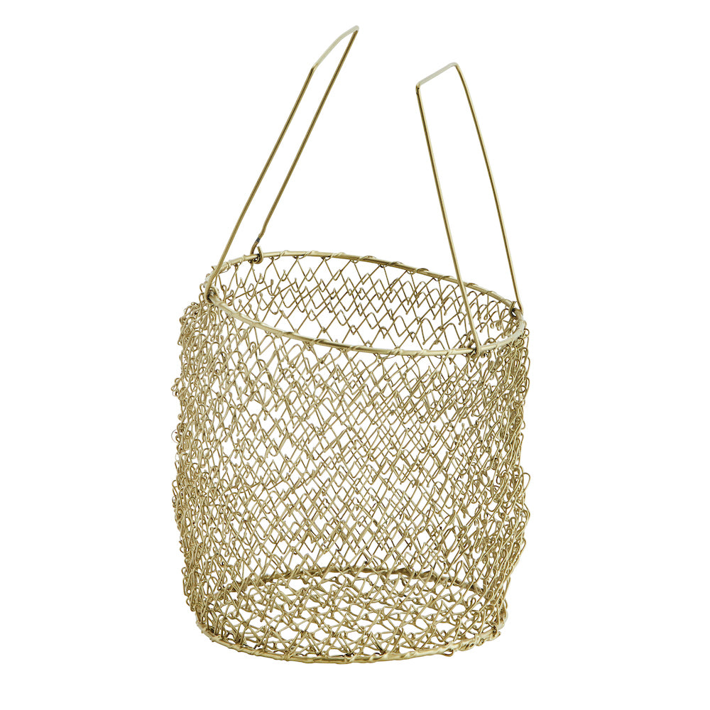 Cesta de rejilla de hierro dorado Madam Stoltz