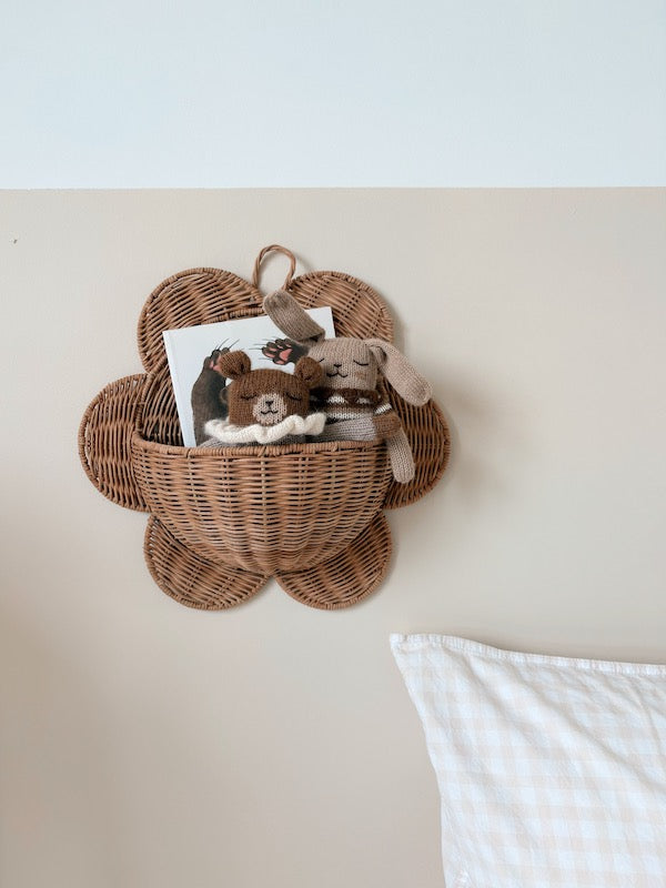 Brown wall flower basket