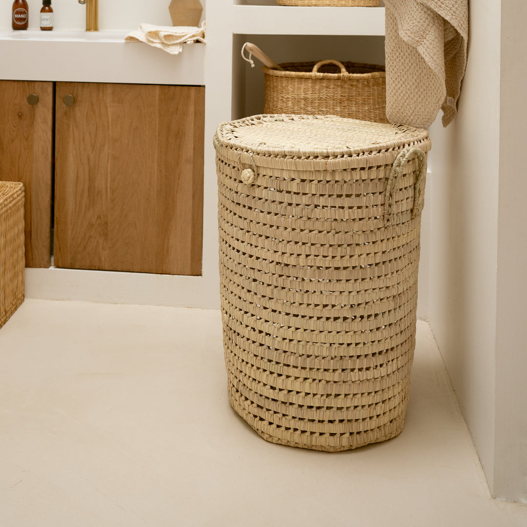 Extra Large round palm leaf laundry basket