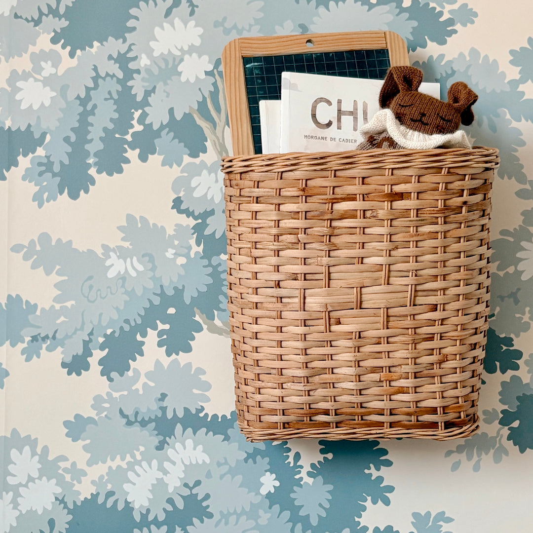 Panier mural en rotin