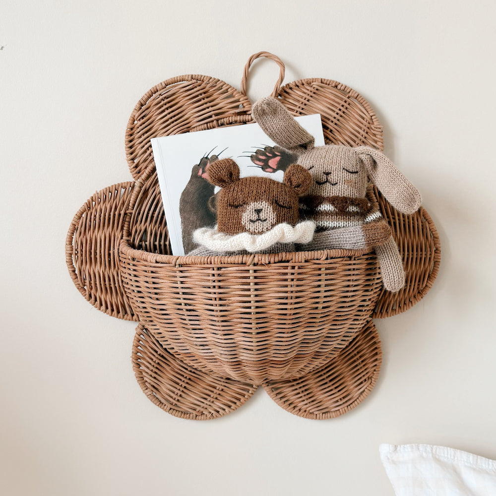 Brown wall flower basket