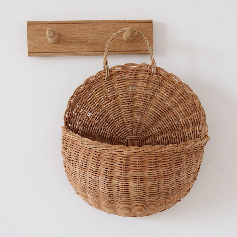 Brown round wall basket
