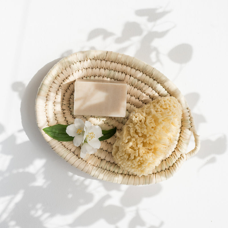 Panier ovale en raphia