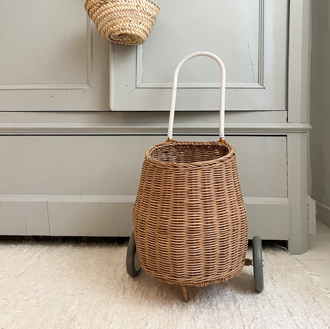 Panier Roulettes Enfant en rotin