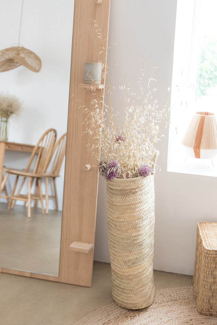 Panier XL à suspendre en feuilles de palmier