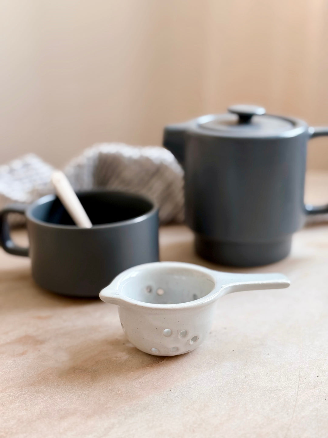 Ceramic tea strainer