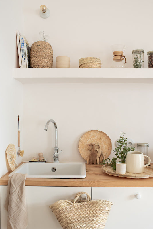 Panier ovale en raphia