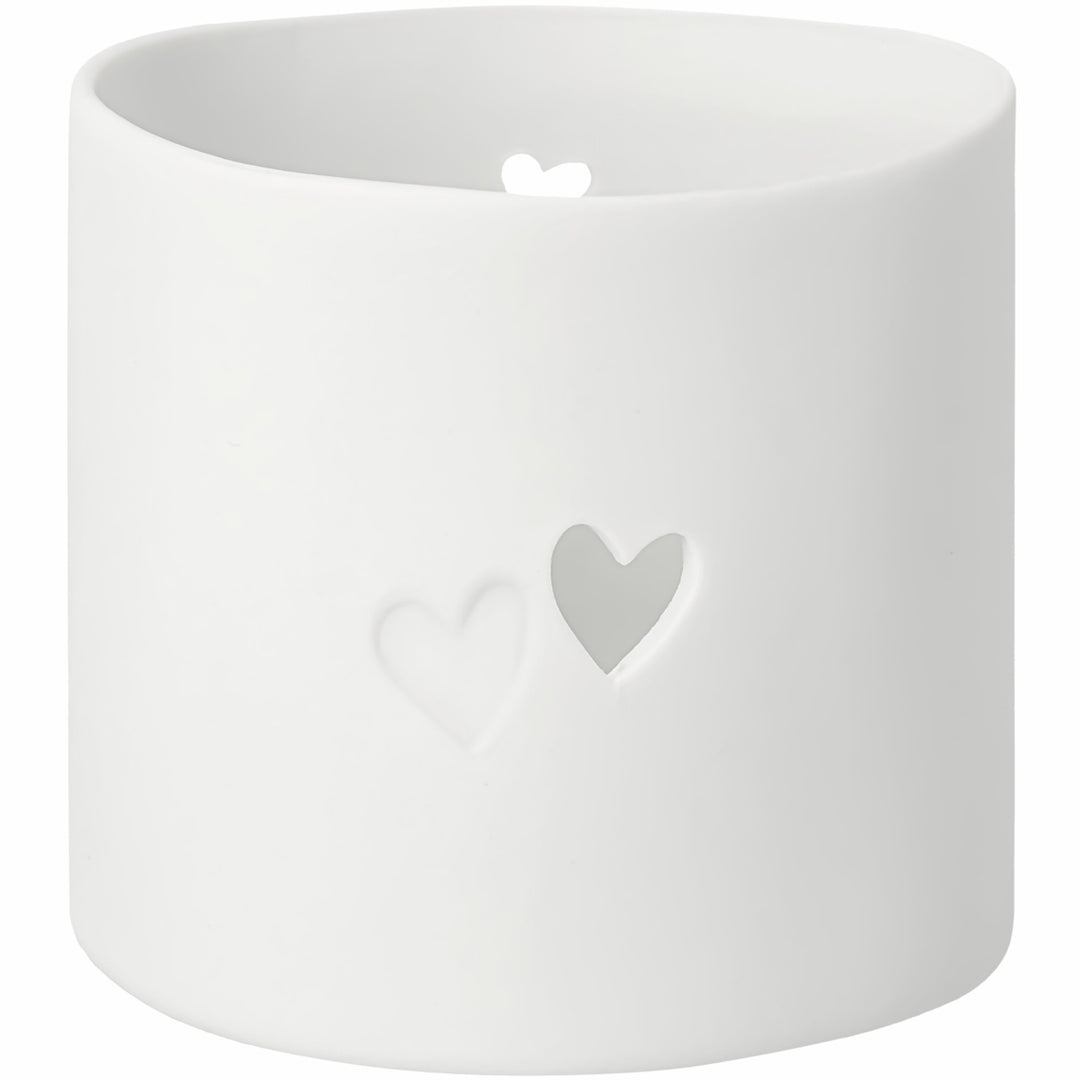 Photophore Cœur Räder en Porcelaine Blanche