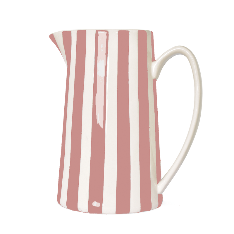 Pichet à rayures rose