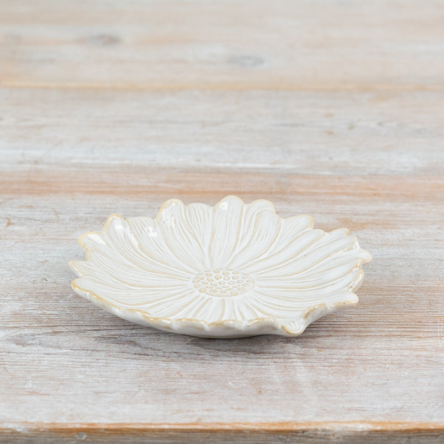 Petit plat fleur en céramique