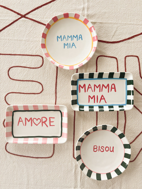 "Mama mia" striped dish