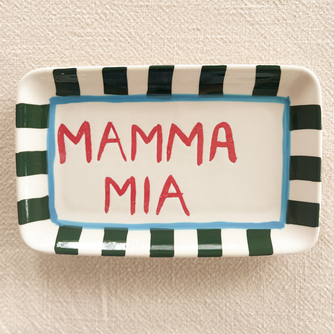 "Mama mia" striped dish
