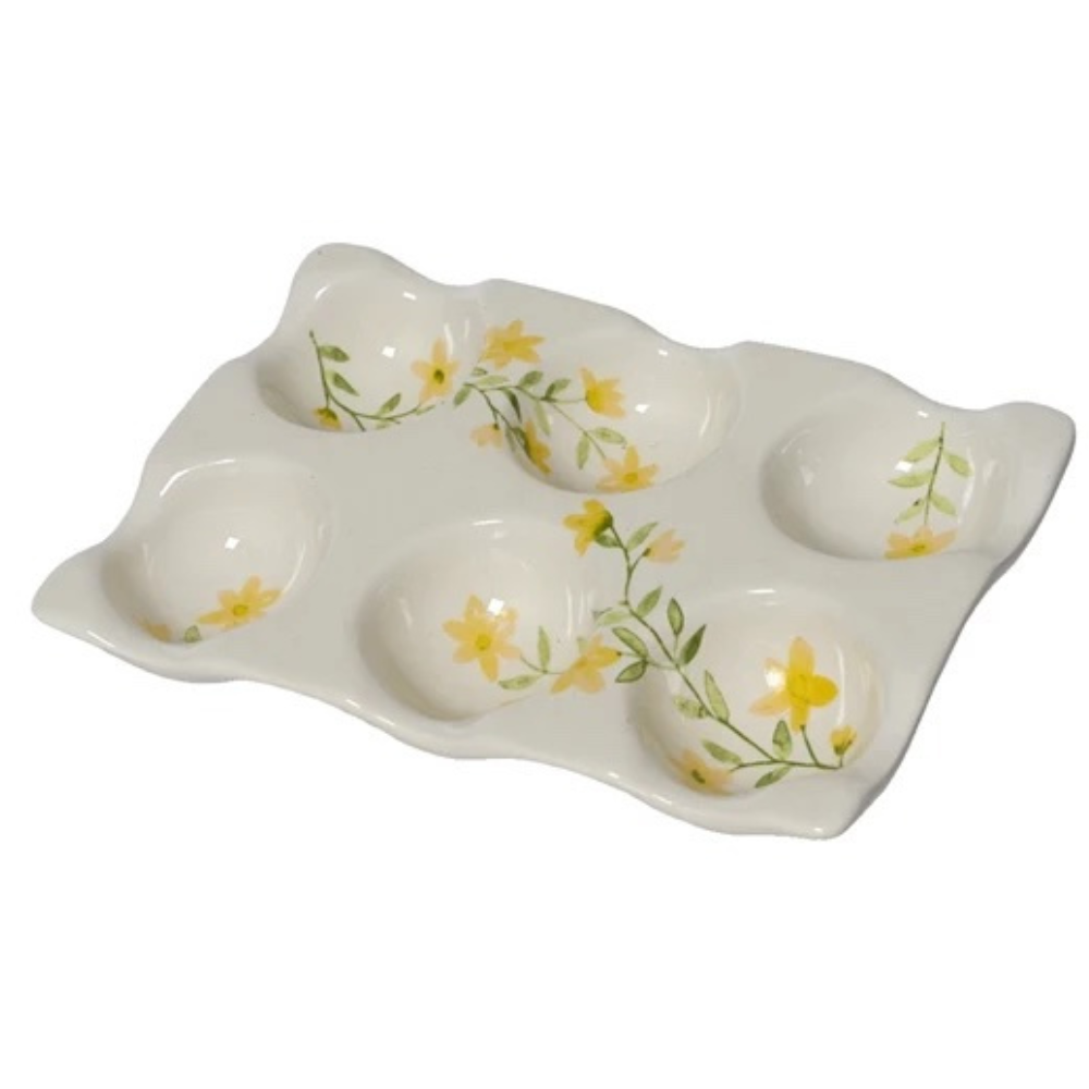Plat pour oeufs en porcelaine