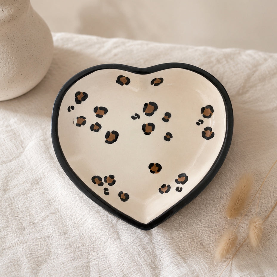 PLat coeur vide-poche léopard - Fabriqué en France
