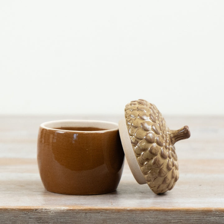Pot forme gland marron