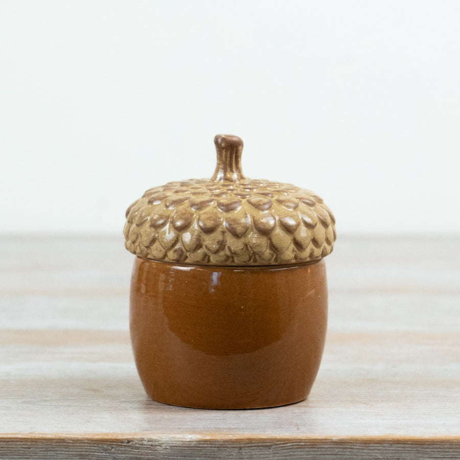 Pot forme gland marron