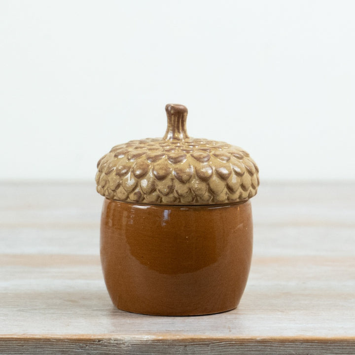 Pot forme gland marron