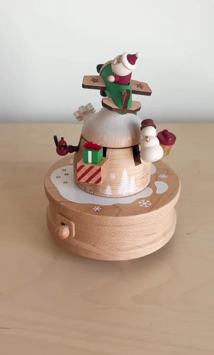 Boîte à musique Père Noël Wooderful life