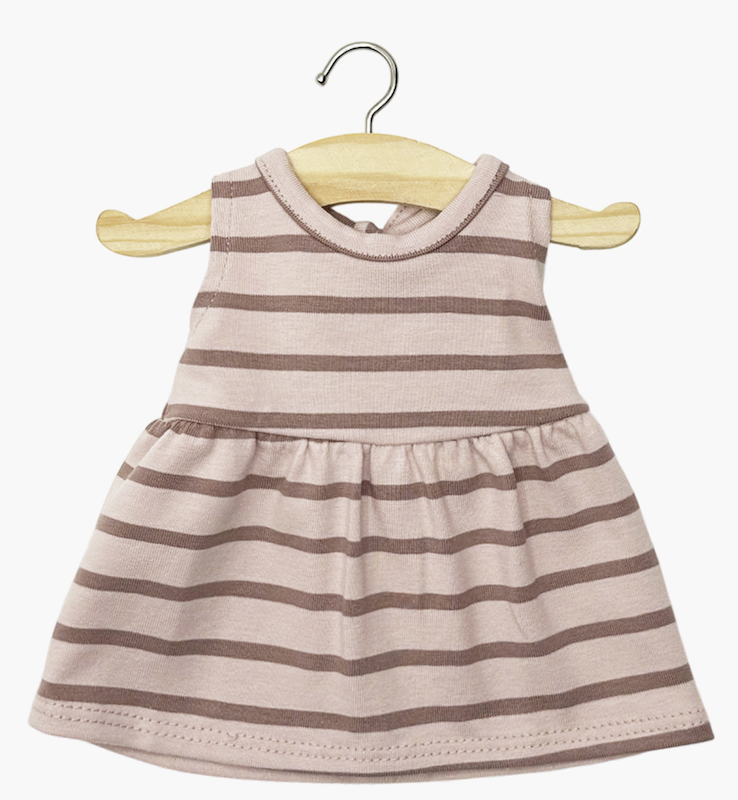 Robe Faustine sans manches à rayures rose Minikane