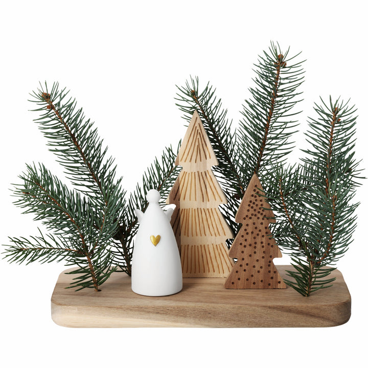 Scène de Noël ange porcelaine et sapins Räder