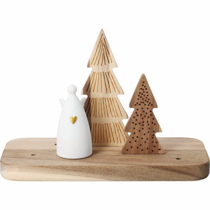 Scène de Noël ange porcelaine et sapins Räder