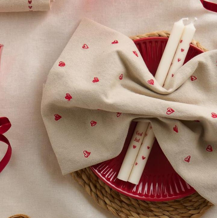Serviette de table cœurs rouges IB Laursen