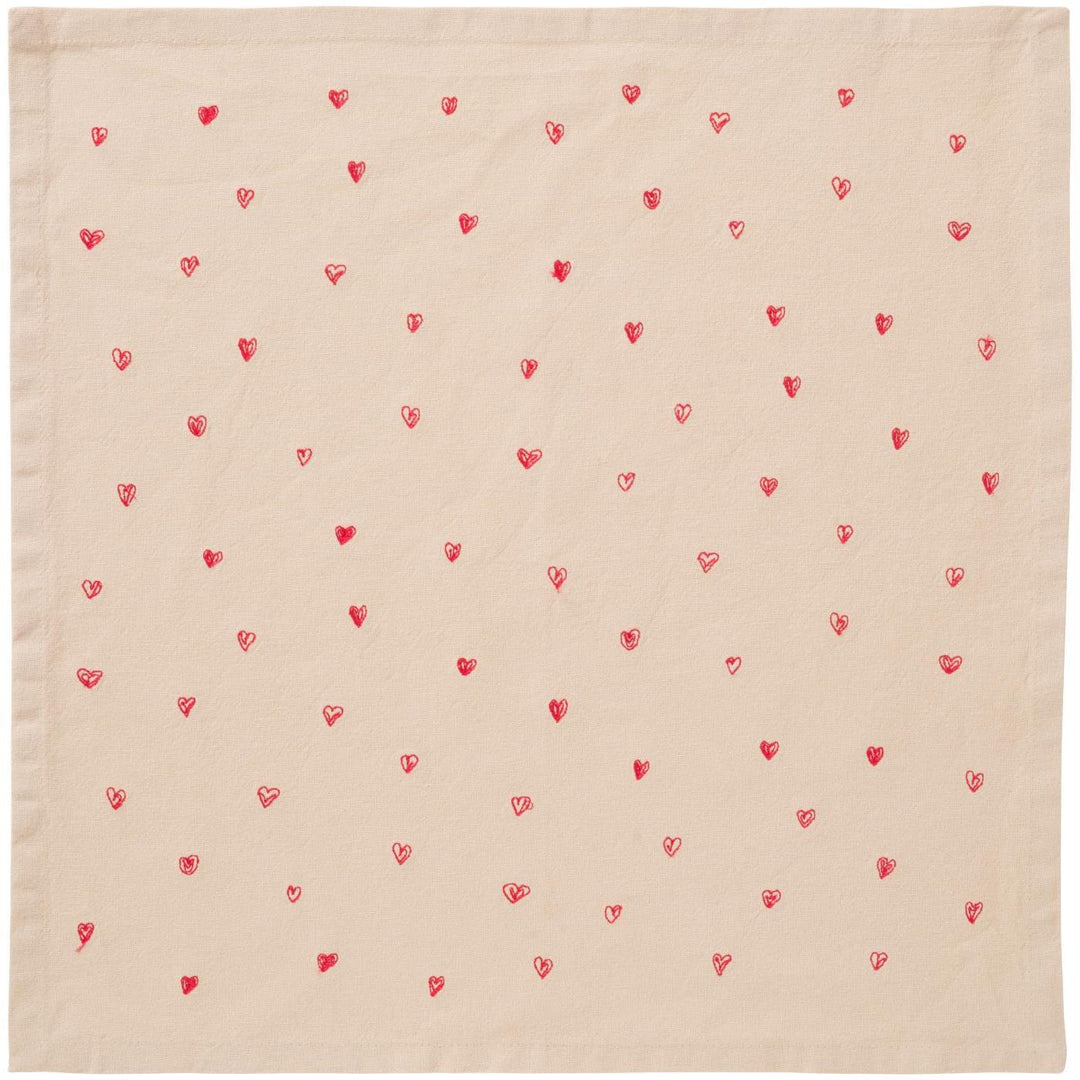 Serviette de table cœurs rouges IB Laursen