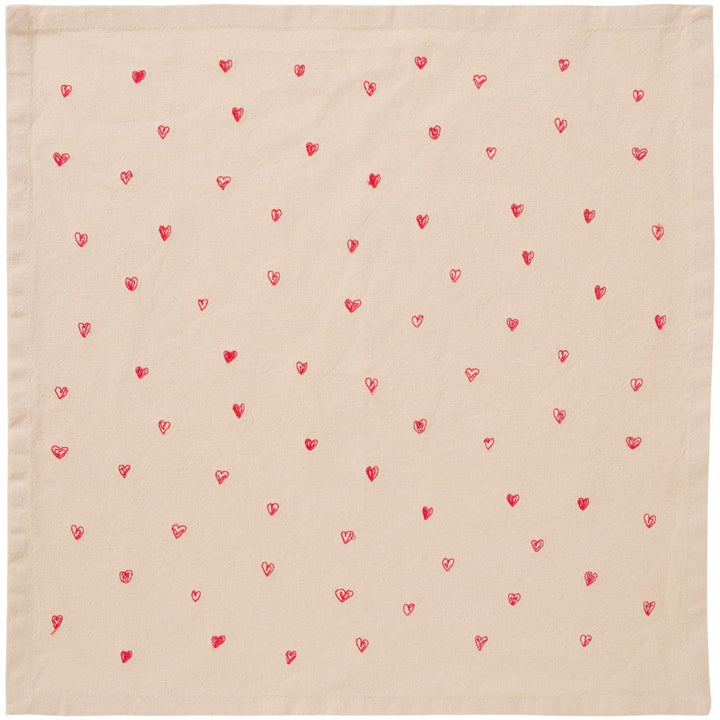 Serviette de table cœurs rouges IB Laursen