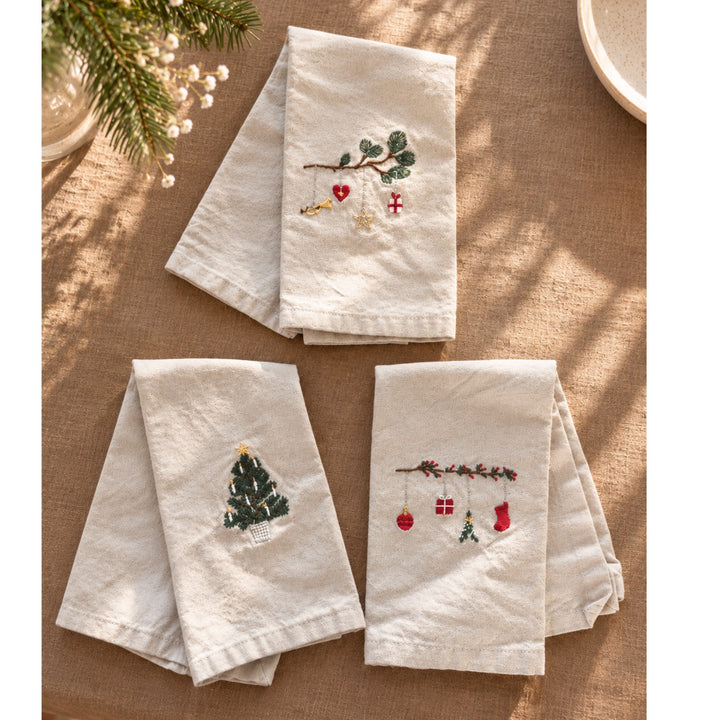 Serviette de table Noël brodée IB Laursen
