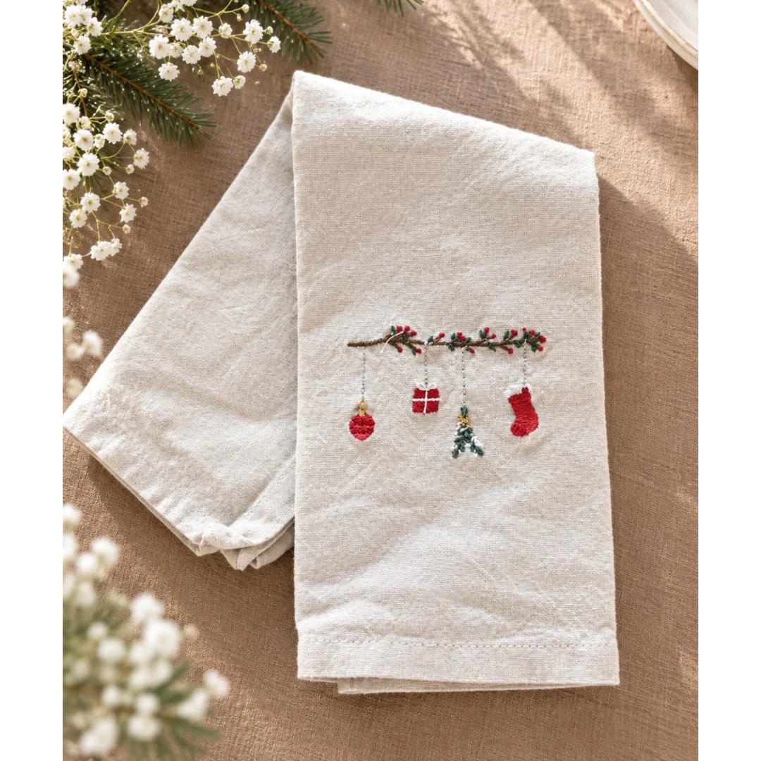 Serviette de table Noël brodée IB Laursen