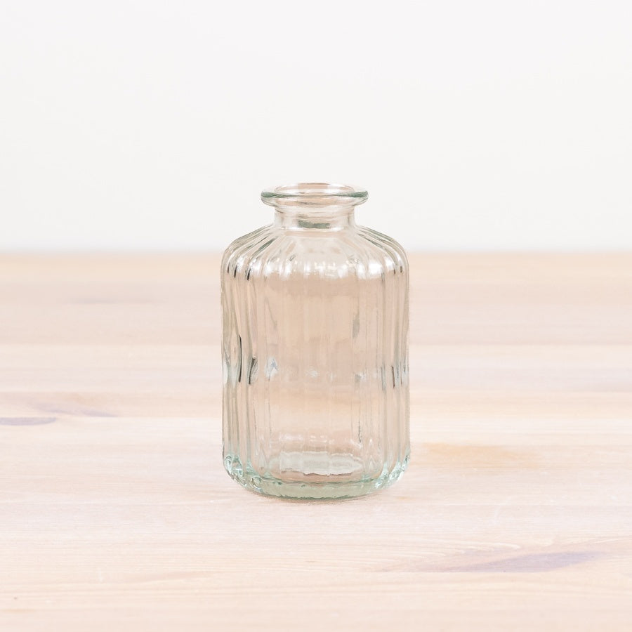 Vase soliflore en verre rayures