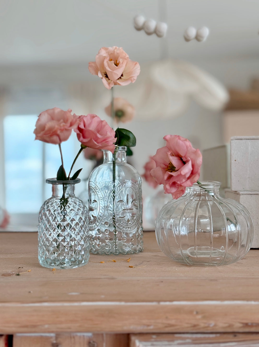 Round glass soliflore