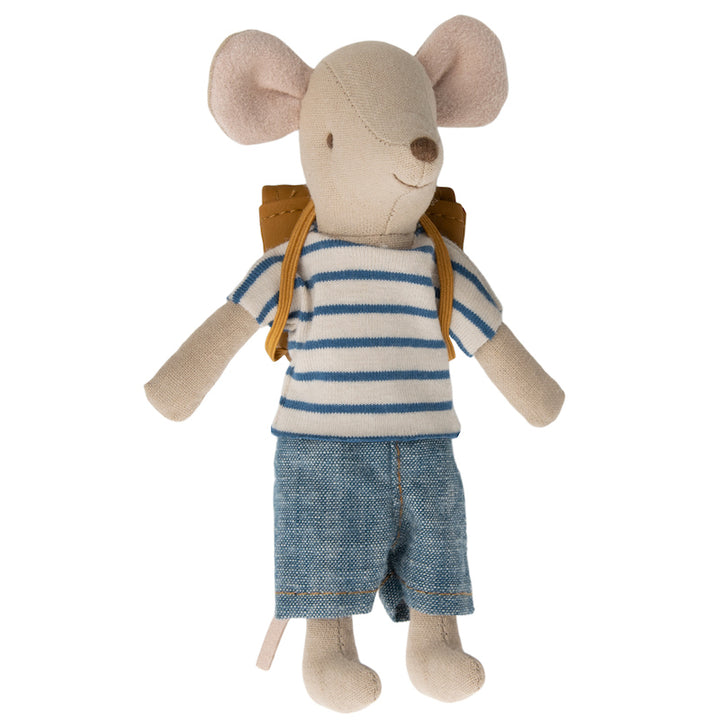 Big brother school mouse with his "Maileg" mustard bag