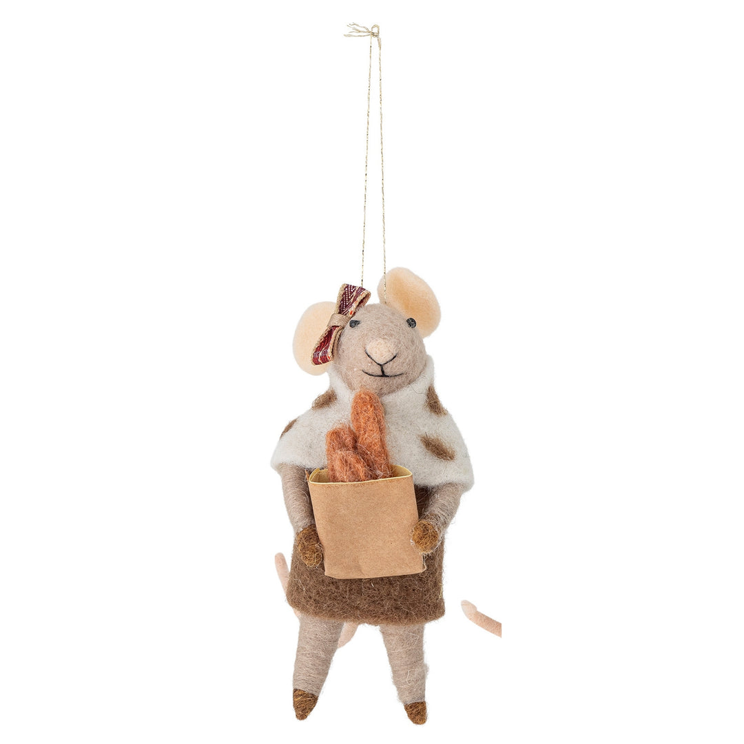 Souris en laine baguette Noël Bloomingville |
