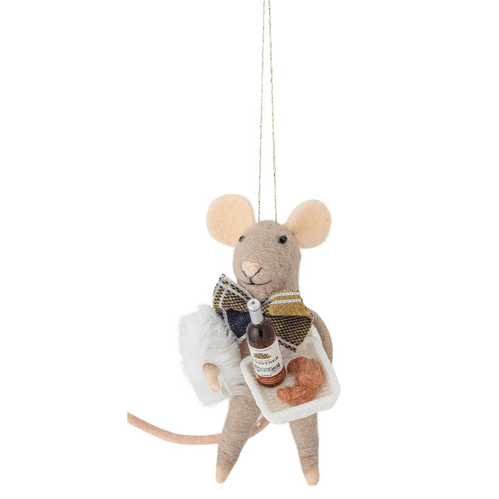 Souris en laine serveur Noël Bloomingville