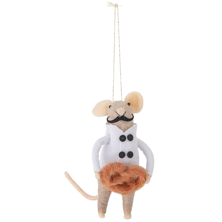 Souris en laine bretzel Noël Bloomingville