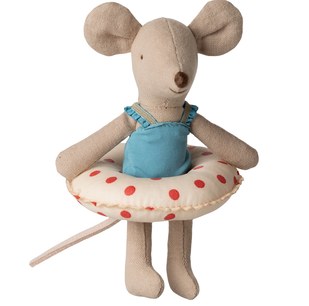 Souris de plage avec sa bouée Maileg