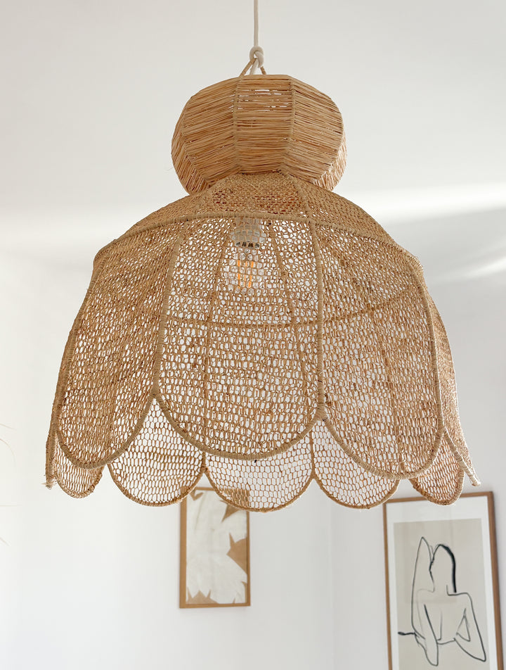 Suspension raphia fleur