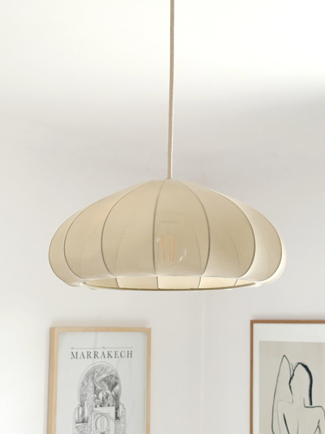 Suspension Pivoine ronde en tissu L