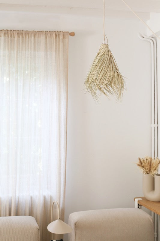 Suspension franges en feuilles de palmier