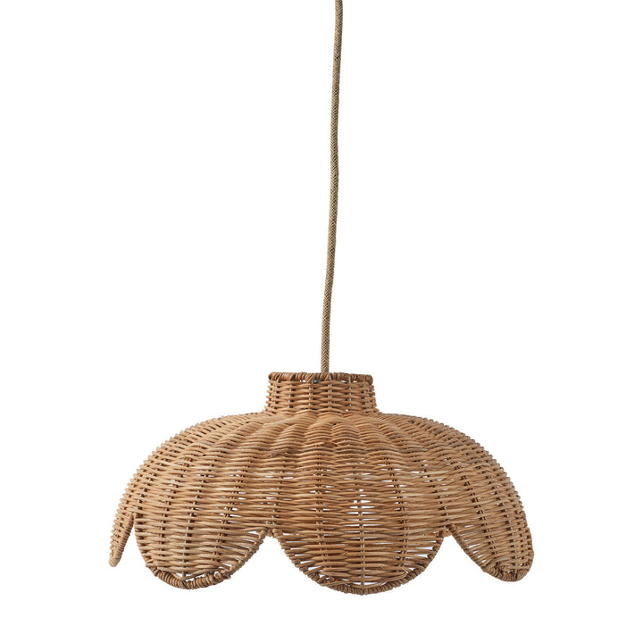 Suspension fleur en rotin