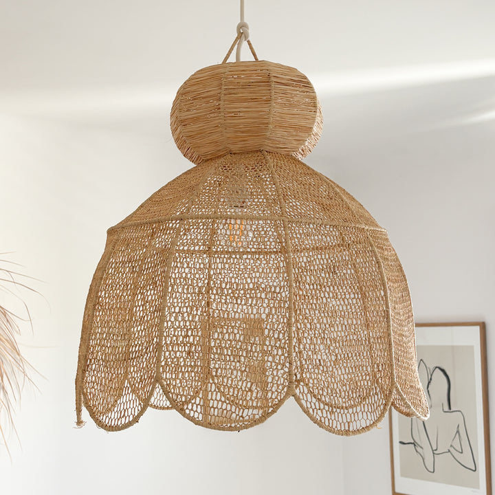 Suspension raphia fleur